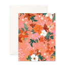 Blank Greeting Card Floral Peach