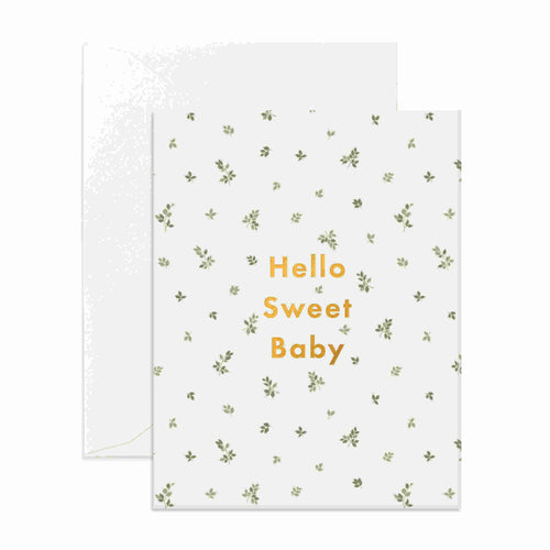 Welcome Sweet Baby  Greeting Card - Broderie