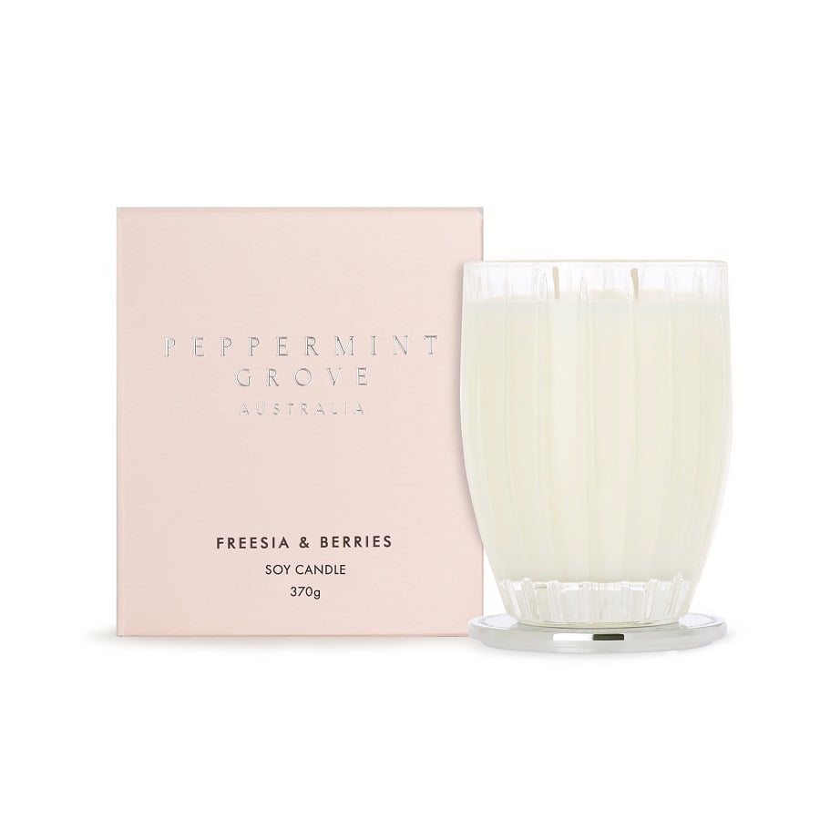 Freesia & Berries 370g Soy Candle By Peppermint Grove