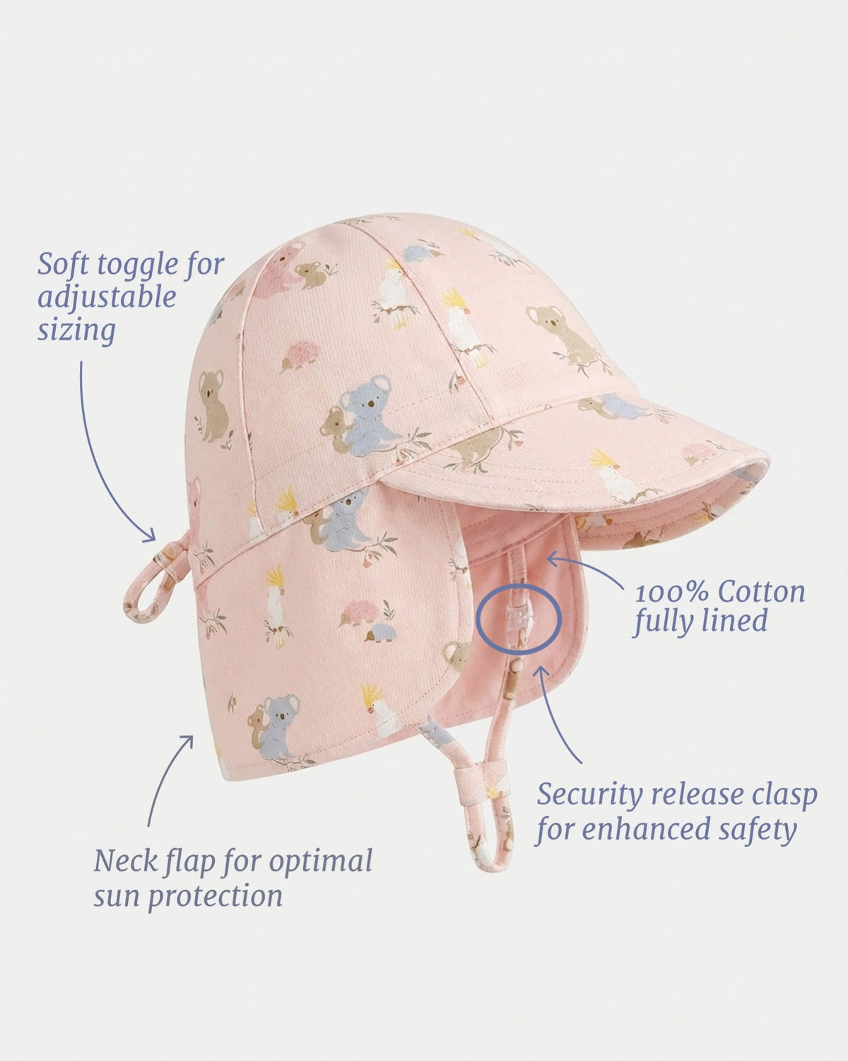 Flap Cap Arcadia Gumnut Babies Blossom